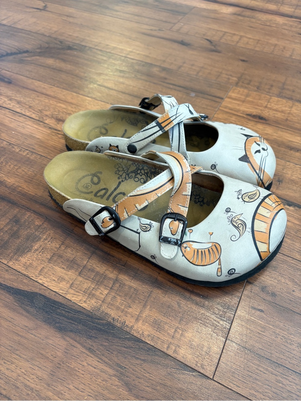 Calceo Mary Jane Boho Vegan Slip On Shoes Clogs Size 38 Womens 8 Cats